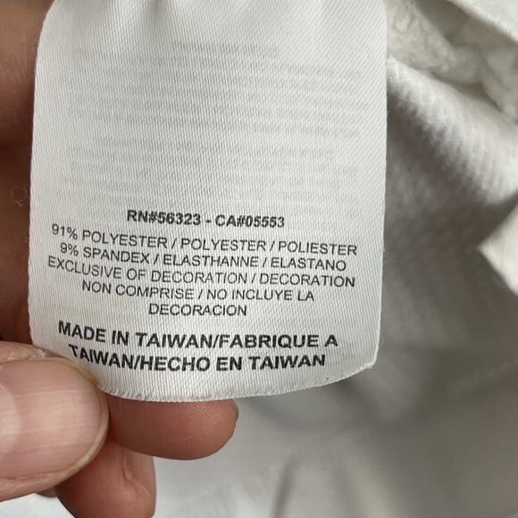 Nike Dri Fit Golf Polo Shirt Mens XL White Geometric Performance Stretch - Picture 7 of 15